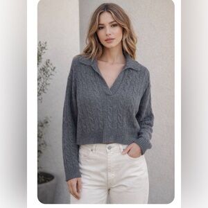 Aritzia Sunday Best Lottie grey sweater